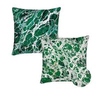 Cushion Covers 75x75 cm Set of 2 Outdoor Cushion Covers Green Waterproof Linen Sofa Cushions Modern Cushions Square Decorative Pillows With Invisible Zippe for Indoor Outdoor Sofa Garden Décor qq-742