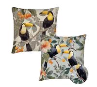 Cushion Covers 75x75 cm Set of 2 Outdoor Cushion Covers Grey Waterproof Linen Sofa Cushions Animal Cushions Square Decorative Pillows With Invisible Zippe for Indoor Sofa Patio Garden Décor qq-736