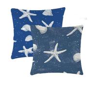 Cushion Covers 75x75cm Blue Outdoor Cushions Waterproof White Velvet Cushions Double-Sided Printing Sofa Cushion Square Decorative 2 Pcs for Indoor bed Sofa Chair Car room decor Gifts for woman T-690