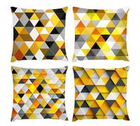 Cushion Covers 80x80cm, Outdoor Cushions Set of 4 Decorative Velvet Square Cushion Covers Geometric Painting Waterproof Cushions With Smooth Invisible Zip Sofa Bed Outdoor Garden Summer Decor s-300
