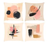Cushion Covers 80x80cm, Outdoor Cushions Set of 4 Decorative Velvet Square Cushion Covers Geometric Simple Waterproof Cushions With Smooth Invisible Zip for Sofa Bed Outdoor Garden Summer Decor s-303