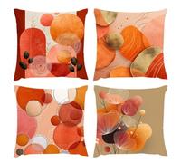 Cushion Covers 80x80cm, Outdoor Cushions Set of 4 Decorative Velvet Square Cushion Covers Geometric Simplicity Waterproof Cushions With Smooth Invisible Zip Sofa Bed Outdoor Garden Summer Decor s-317