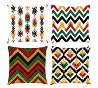 Cushion Covers 80x80cm, Outdoor Cushions Set of 4 Decorative Velvet Square Cushion Covers Simple Abstract Waterproof Cushions With Smooth Invisible Zip for Sofa Bed Outdoor Garden Summer Decor s-363