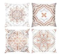 Cushion Covers 80x80cm, Outdoor Cushions Set of 4 Decorative Velvet Square Cushion Covers Simple Black And White Waterproof Cushions With Smooth Invisible Zip for Sofa Bed Outdoor Garden Decor s-368