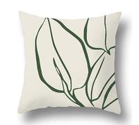 Cushion Covers Abstract Beige Green Pillow Cases Cotton Linen Cushions with Covers Included Invisible Zipper Pillowcase for Living Room Sofa Bedroom Soft Cusion Pillow Cover 40x40cm/1 Pack
