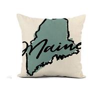 Cushion Covers America Maine State Border Cursive Drawn Hand Lobster Map Cushion Case Cozy Pillowcases Decorations Throw Pillow Case For Bedroom Living Room Sofa 45X45CM