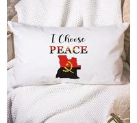 Cushion Covers Angola Flag I Choose Peace National Flags Throw Pillow Case Decorations Pillowcases Soft Pillow Cover For Livingroom Bedroom Living Room 40X60CM