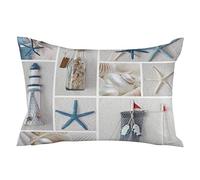 Cushion Covers Beach Sand Lighthouse Starfish Illustration Throw Pillow Case Colorful Pillowcases Premium Pillow Cover For Living Room Office Sofa 40X60CM