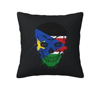 Cushion Covers Creative South Sudan Patriot Skull National Flag Cushion Case Double Sided Printing Throw Pillow Case Cozy Pillowcases For Office Living Room Sofa 45X45CM