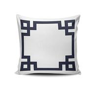 Cushion Covers Custom Navy Blue And White Greek Throw Pillow Case Cozy Pillowcases Double Sided Printing Cushion Case For Living Room Bedroom Sofa 45X45CM