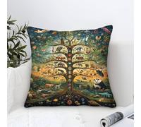 Cushion Covers Dreamy Tree of Life Modern Art Decorative,Natural Ecology Pattern Square Pillow Case Soft Polyester Throw Pillow Cover for Sofa Garden Bed Couch Cushions 50x50cm