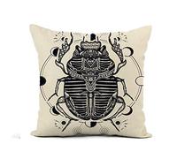 Cushion Covers Egyptian Scarab Symbol Of Pharaoh Gods Ra Sun Tattoo Throw Pillow Case Double Sided Printing Pillowcases Decorations Pillow Cover For Office Sofa Living Room 45X45CM