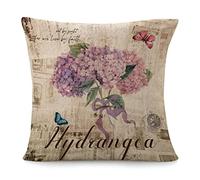 Cushion Covers For We Live By Faith Not By Sight Mid Century Purple Hydrangea Flower Butterfly Wildlife Flower Throw Pillow Case Soft Pillowcases Double Sided Printing Cushion Case For 45X45CM