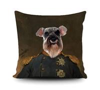 Cushion Covers Funny Dog Knight Gray Miniature Schnauzer Animal Pet Throw Pillow Case Double Sided Printing Pillowcases Decorations Pillow Cover For Office Sofa Living Room 45X45CM