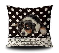 Cushion Covers Happy St Patricks Australian Shepherd Puppy Shamrocks Black Polka Dots Paws Cushion Case Cozy Pillow Cover Double Sided Printing Pillowcases For Sofa Living Room Office 45X45CM