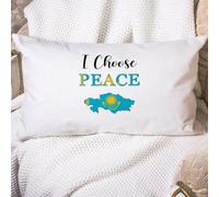 Cushion Covers I Choose Peace Kazakhstan Flag National Flags Patriotic Cushion Case Decorations Throw Pillow Case Soft Pillowcases For Living Room Sofa Bedroom 40X60CM
