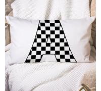 Cushion Covers Initial Letter A Monogram Buffalo Plaid Last Name Cushion Case Cozy Pillow Cover Soft Pillowcases For Sofa Living Room Bedroom 40X60CM
