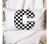 Cushion Covers Initial Letter C Monogram Buffalo Plaid Last Name Cushion Case Decorations Pillowcases Soft Throw Pillow Case For Bedroom Livingroom Living Room 40X60CM