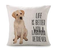 Cushion Covers Life Is Better With A Labrador Retriever Dog Puppy Pillowcases Soft Cushion Case Decorations Throw Pillow Case For Living Room Bedroom Sofa 45X45CM