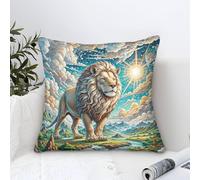 Cushion Covers Lion Modern Art Decorative,Cosmic Clouds Oil Painting Square Pillow Case Soft Polyester Throw Pillow Cases for Sofa Garden Bed Couch Cushions 50x50cm