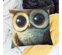 Cushion Covers Owl Big Eyes Pop Surrealism Set Of 2 Comfortable Throw Pillow Covers For Livingroom Car Furniture