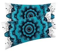 Cushion Covers Set of 2 Pack 40x80cm - Soft Pillow Cases Rectangle Blue Cushion Covers for Sofa Bed Garden Outdoor Spring Decor Flower Sofa Cushions Home Decoration Gifts for Women 16 x 32 Inch F0-111