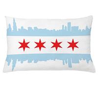 Cushion Covers Skyline City Flag High Rise Buildings Scenery National Set Of 2 Washable Throw Pillow Covers For Furniture Park Decor