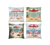 Cushion Covers soft,35 x 35cm 4 Piece Velvet Cushion Covers Animal Garden Cushions Cover Red Crowned Crane With Lnvisible Zipper Ultra Soft Home Stylish Decor for Christmas Birthday A-70