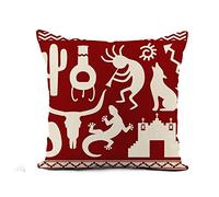 Cushion Covers Southwest Southwestern Graphics Pattern Kokopelli Arizona Border Cactus Pillowcases Double Sided Printing Cushion Case Decorations Throw Pillow Case For Sofa Office 45X45CM