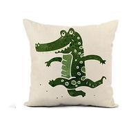 Cushion Covers Watercolor Alligator Retro Cartoon Dancing Crocodile Colorful Animals Zoo Throw Pillow Case Decorations Pillowcases Cozy Pillow Cover For Living Room Office Sofa 45X45CM