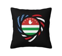 Cushion Covers We Heart America And Republic Of Abkhazia Love Forever Cushion Case Decorations Throw Pillow Case Double Sided Printing Pillow Cover For Living Room Bedroom Sofa 45X45CM