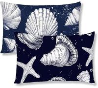 Cushion Covers White Large Cushions 40x80cm Garden Cushions Soft Velvet Rectangle Shell Decorative Pillows Set of 2 with Invisible Zipper Throw Pillow Covers for Sofa Living Room Bed Home Decor S1-67