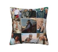 Cushion Covers with Photos Print Personalised Gifts Customised Double Sided Pillow Case Custom Your Picture Photo with Any Word Text Home Decoration Gift for Birthday Wedding Christmas New Year