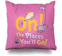 Cushion Covers Youll Dr Seuss Oh The Places You Ll Go Graduation Throw Pillow Case Soft Cushion Case Premium Pillowcases For Sofa Couch Bedroom 45X45CM