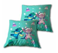 Cushion Disney Stitch & Ange (x2) Vert 40x40 cm