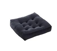 Cushion for Armchair - Thick Velvet Square Booster Pad for Office, Dining, Garden, Bedroom - Stylish Black Seating Comfort