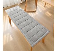 Cushion for Bench Soft Thick Rectangular Pillow with Ties - Farmhouse Indoor/Outdoor Seating Cushion for 2-3 Person Wooden Dining Benches (Size: 30x160cm/12x63in Color: Coffee Brown)