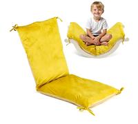 Cushion for Climbing Arch Rocker for Kids, 120 x 40 x 12 cm Mat for Climbing Triangle, Baby Climbing Soft Non-Slip Seat Arch Cushion, Toddler Nap Mat, Play Cushions Indoor, Washable Cover (Yellow)