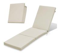 Cushion for Garden Lounger, Sun Lounger 198x58x4 cm Foldable | Cushion Pad for Rolling Lounger, Weatherproof & Washable, Removable Cover | Model BEIGE [145]
