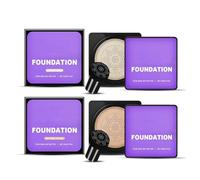 Cushion Foundation, Cream Flawless Radiant Skin Instantly, Instant Glow Korean BB Creams, Even Skin Tone Makeup Base Flawless Waterproof Oil Control Moisturizing Matte Concealer (Natural+Lvory)
