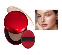 Cushion Foundation, Semi-Matte Finish 72-Hour Foundation Full Coverage Sun Protection, Waterproof, Clear Makeup Red+Shell+Air Focuses on Keeping The Coverage Great,18g