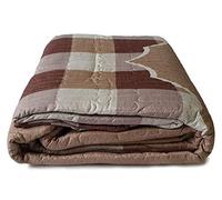 cushion mania 3 Piece Quilted Bedspread Throw Comforter Bedding Sets Shams Checks Double King (BEIGE)