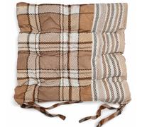 cushion mania Chair Pads for Dining Chairs - Soft Padded Seat Cushions with Secure Fit - Comfortable Chair Seat Pads for Kitchen, Office & Garden Chairs (Striped Brown, 1)