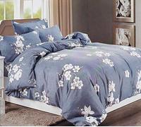 cushion mania Duvet Cover Set with Pillowcases - Soft 90 GSM Microfibre Quilt Cover Bedding, Lightweight & Machine Washable (Daisy Duck Egg Blue, King Size)