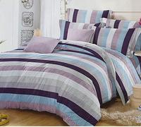 cushion mania Duvet Cover Set with Pillowcases - Soft 90 GSM Microfibre Quilt Cover Bedding, Lightweight & Machine Washable (Stripe Purple Blue, King Size)