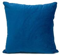 cushion mania Large Plain Velvet Cushion Cover - Soft Thick Plush Decorative Pillow Case for Sofa & Bed - Luxury Square Scatter Cushion (Dark Blue, 21"x21" Cushion Cover)