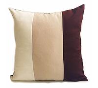 cushion mania Large Set of 4 Three-Tone Scatter Cushions with Covers - Modern Decorative Sofa & Bed Pillows - Soft & Comfortable Cushion Set for Living Room & Bedroom (Brown/Beige/Cream)