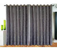 cushion mania Luxury Chenille Eyelet Curtains - Heavyweight Fully Lined Ring Top Curtain Pair, Modern Designer Style (66" Wide x 72" Drop, Grey)