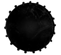 cushion mania Round Faux Fur Rug Carpet Pom Pom Floor Soft Fur Mat Anti-Skid (Black)