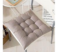 cushion mania Seat Pad Dining Room Garden Kitchen Chair Seat Cushions Tie On Plain - Thick Padded Square Washable Seat Pad, Comfortable Indoor Outdoor Chair Cushion (Silver, 4)